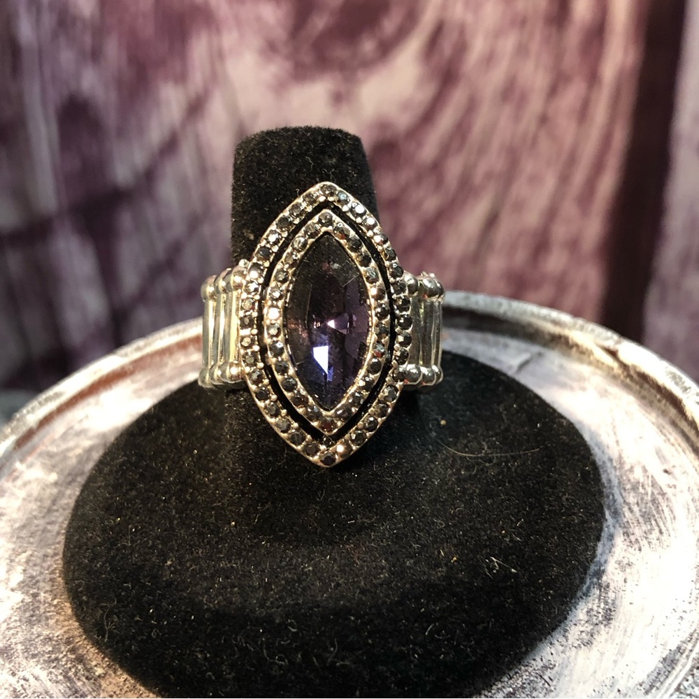 Purple Stone silver band RING